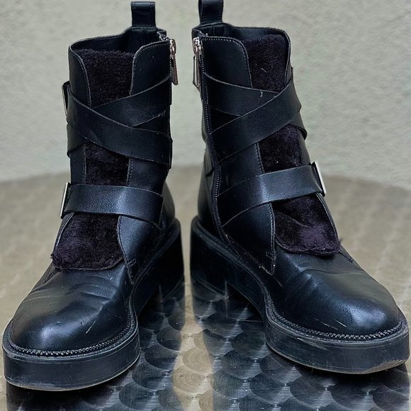 Vintage Zara heavy duty boots Size 38 Eu - Picture 2 of 5